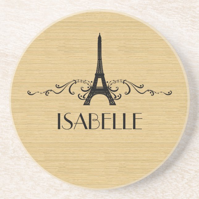 Ebony French Flourish Coaster (Front)