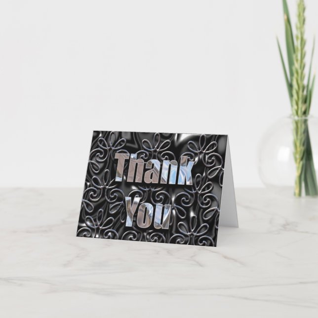 Ebony Gratitude Customizable Thank You Card (Front)