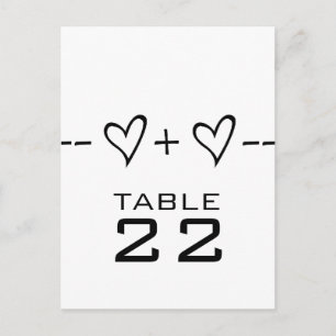 Ebony Heart Equation Table Number Postcard