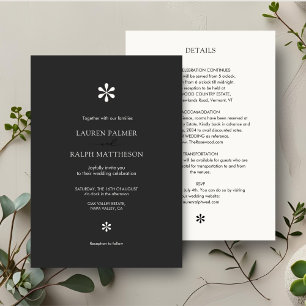 Ebony & Ivory Chic 2 in 1 Minimal Full Wedding Invitation