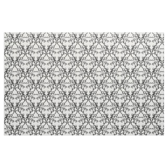 Ebony Ivory Parisian Damask Pattern Fabric (Fat Quarter)