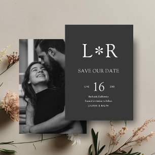 Ebony & Ivory Stylish Modern Save the Date Invitation
