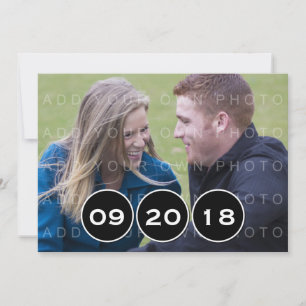 Ebony Modern Circles Photo Save the Date Invite