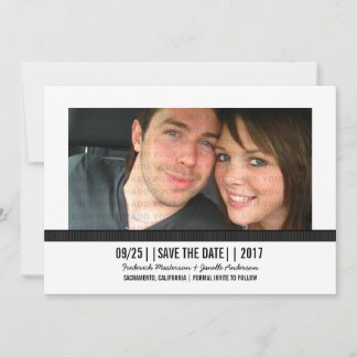 Ebony Modern Photo Save the Date Invite