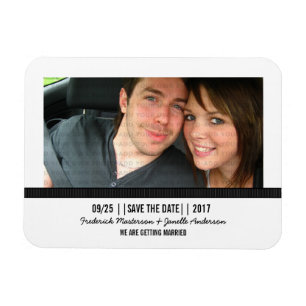 Ebony Modern Photo Save the Date Magnet