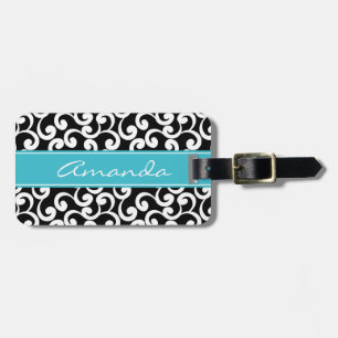 Ebony Monogrammed Elements Print Luggage Tag