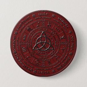 Ebony Ruby Celtic Zodiac Button