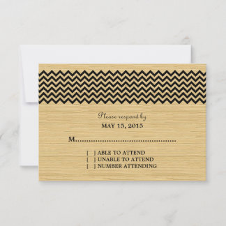 Ebony Rustic Chevron Response Card