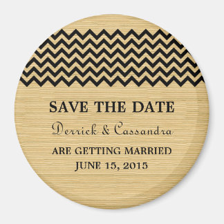 Ebony Rustic Chevron Save the Date Magnet
