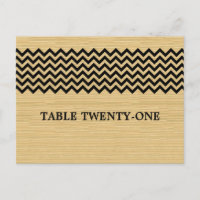 Ebony Rustic Chevron Table Number Postcard