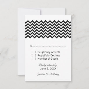 Ebony Simple Chevron Response Card