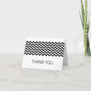 Ebony Simple Chevron Thank You Card