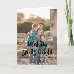 Ebony Starry Making Spirits Bright Holiday Photo Card