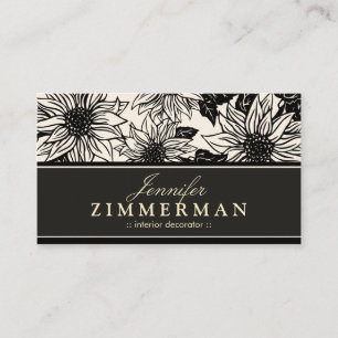 Ebony Sunflowers Floral Business Card