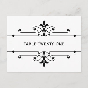 Ebony v2 Fancy Ornamy Numéro de table Carte postal