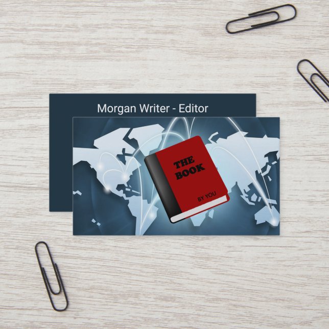eBook World Connection Ghostwriter Author, ZSSG Business Card (Front/Back In Situ)