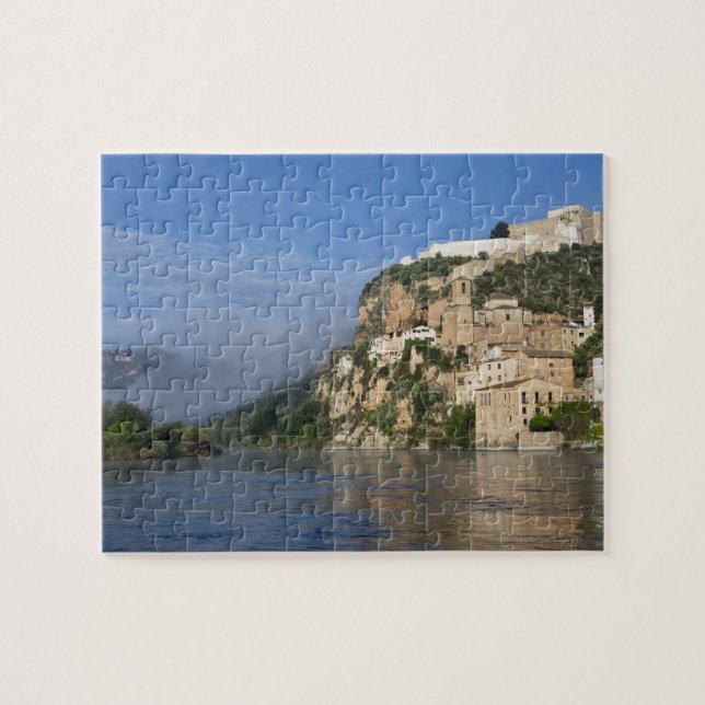 Ebro River (Ria Ebre); Templar castle;  early Jigsaw Puzzle (Horizontal)