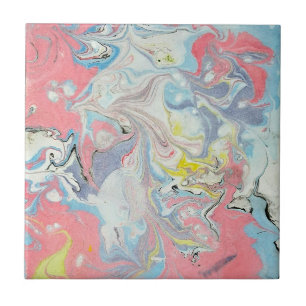 Ebru Art Pastel Abstract  Tile