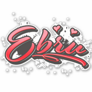 Ebru red Heart Graffiti Aufkleber Sticker