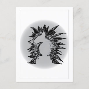 EBT chess knight modern pet art illustration  Postcard