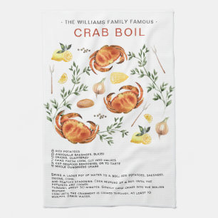 Ébullition de crabes d'été   Serviette à thé de re