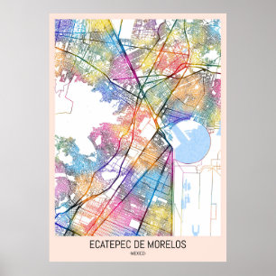 Ecatepec de Morelos Mexico City Map Poster