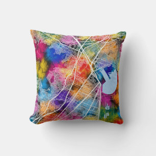 Ecatepec de Morelos Mexico City Map Throw Pillow