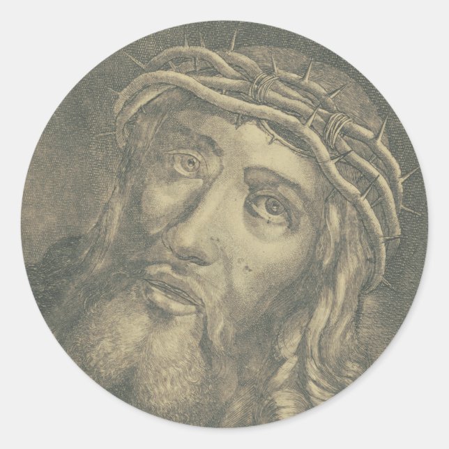 Ecce homo Holy Face of Jesus Classic Round Sticker (Front)