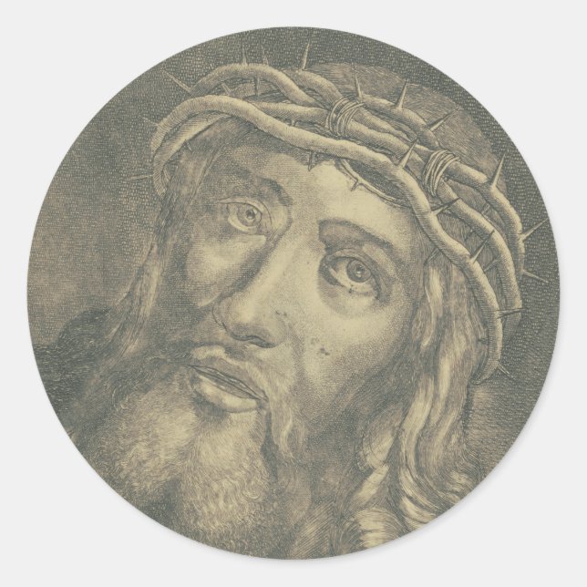 Ecce homo Holy Face of Jesus Classic Round Sticker (Front)