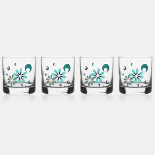 Eccentric Green Retro Inspired  Whiskey Glass