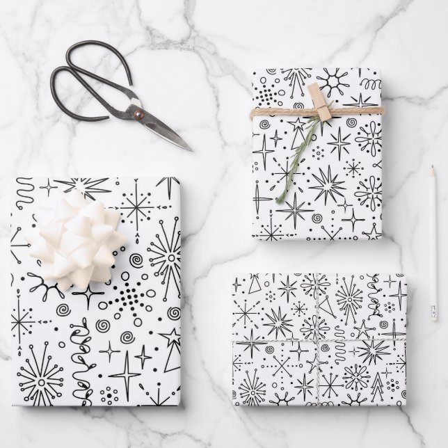 Eccentric Mid Century Modern Retro  Wrapping Paper Sheet (Front)