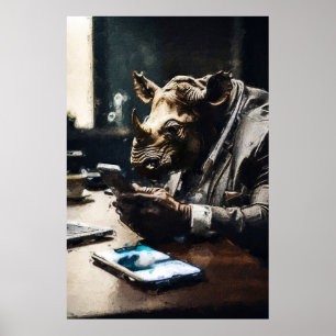 Eccentric Rhino: A Modern Conversation Poster