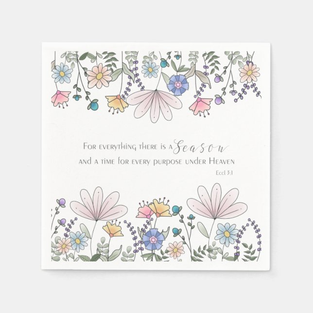 Eccl 3:1 For Everything there is a Season Beverage Napkin (Front)