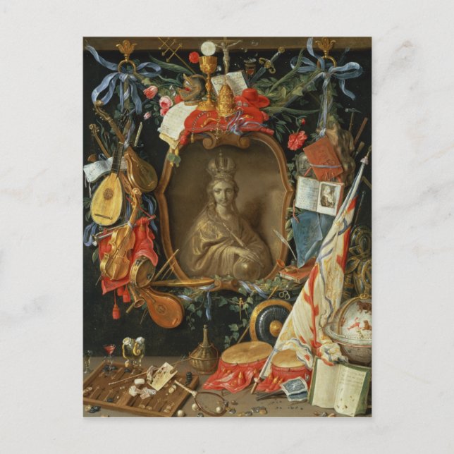 Ecclesia Surrounded by Symbols of Vanity Postcard (Front)
