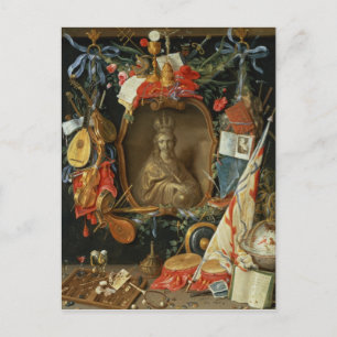 Ecclesia Surrounded by Symbols of Vanity Postcard