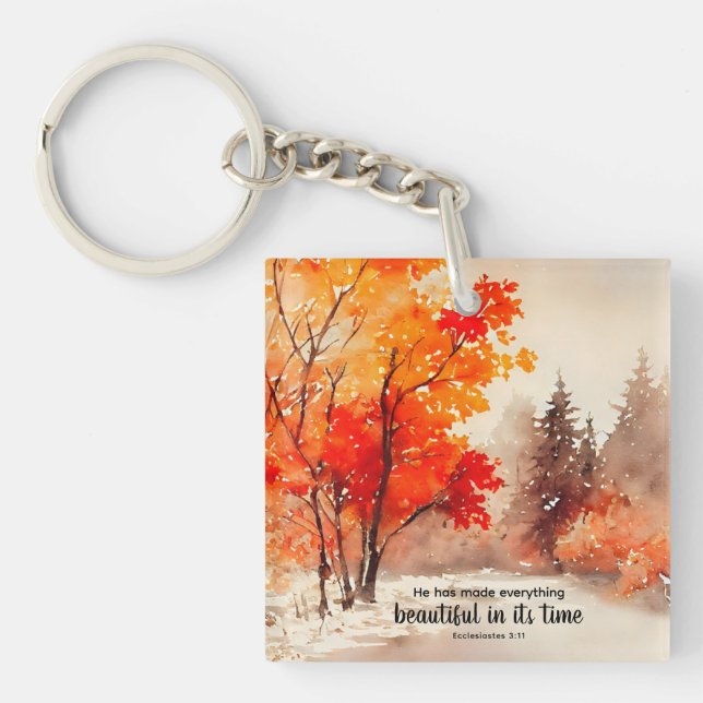 Ecclésiaste 3:11 Verse Bible Automne Aquarelle (Devant)