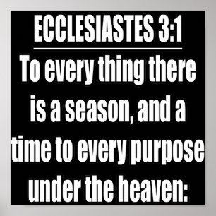 Ecclesiastes 31 Time To Every Purpose Under Heaven Poster