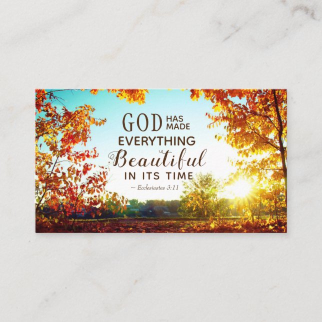 Ecclesiastes 3:11 He has made everything beautiful Business Card (Front)