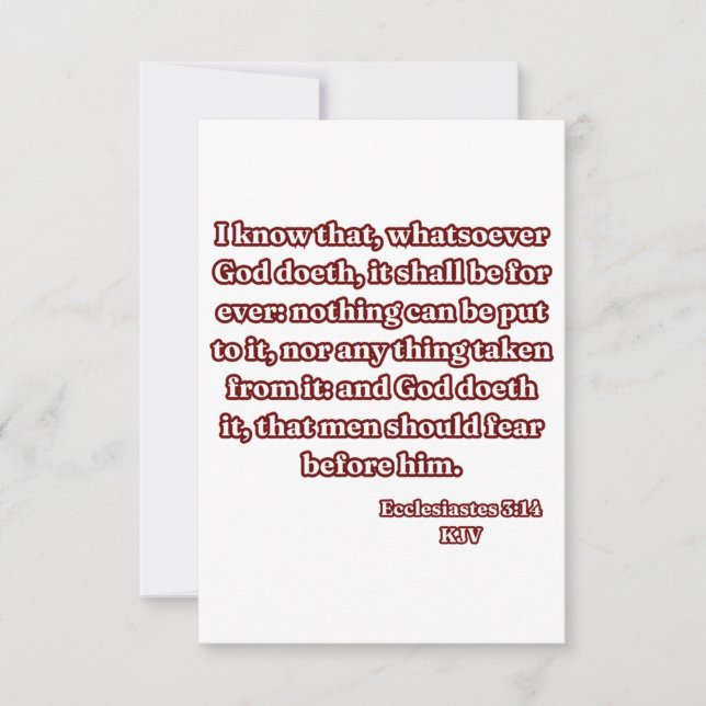 Ecclesiastes 3:14 KJV Bible Verse Greeting Card (Front)