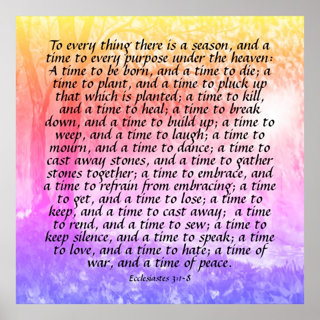 Ecclesiastes 3:1-8   poster (Front)