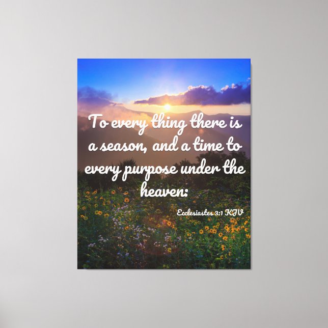 Ecclesiastes 3:1 Bible Verse KJV Pic Wall Art (Front)