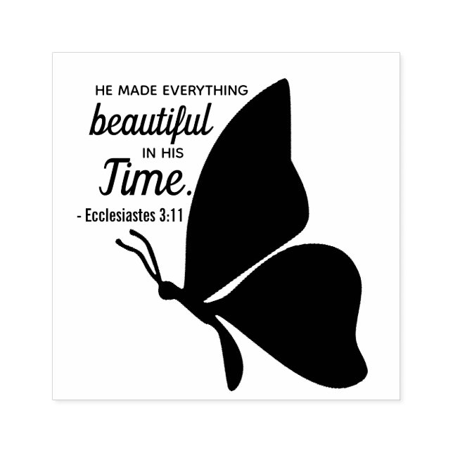Ecclesiastes 3:1 Butterfly Scripture Bible Verse  Rubber Stamp (Imprint)