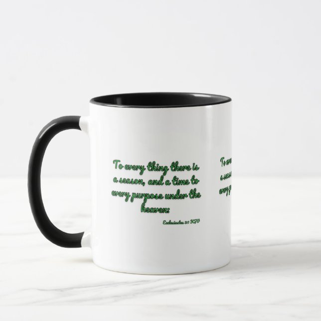 Ecclesiastes 3:1 KJV Bible Verse Mug à deux tons (Gauche)
