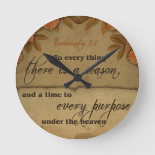 Ecclesiastes 3:1 Scripture Art Gifts Round Clock