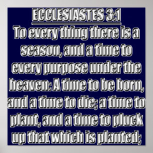 Ecclesiastes 3 1- To Every Thing There Is A Season Poster