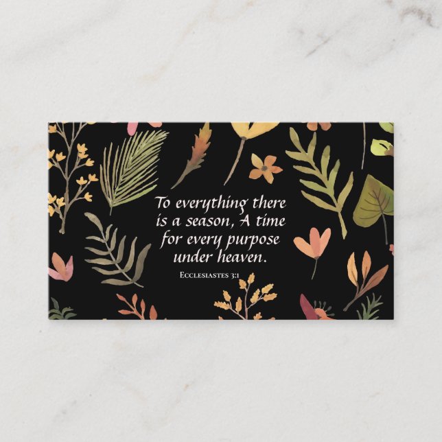 Ecclesiastes 3:1 To everything there is a season, Business Card (Front)