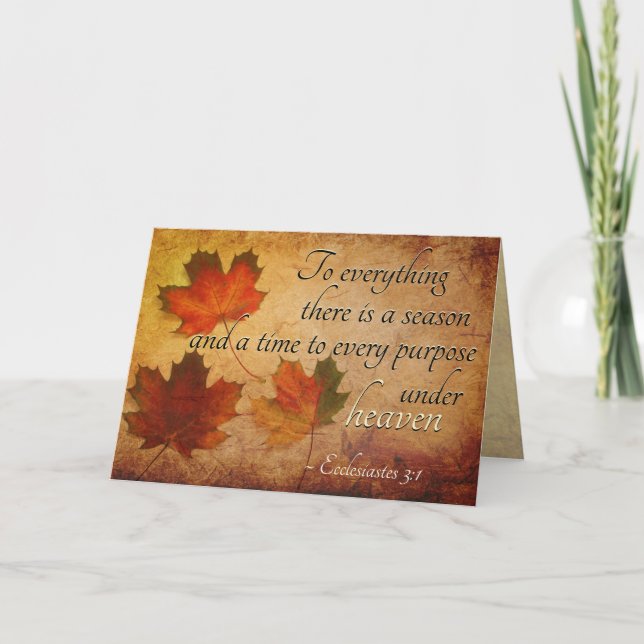 Ecclesiastes 3:1 To everything there is a season, Card (Front)