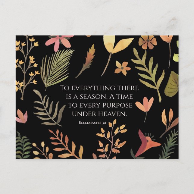 Ecclesiastes 3:1 To everything there is a season, Postcard (Front)
