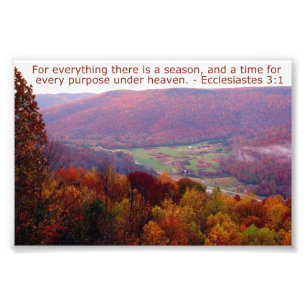 Ecclesiastes 3:1 with Autumn Mountain Scene Photo Print