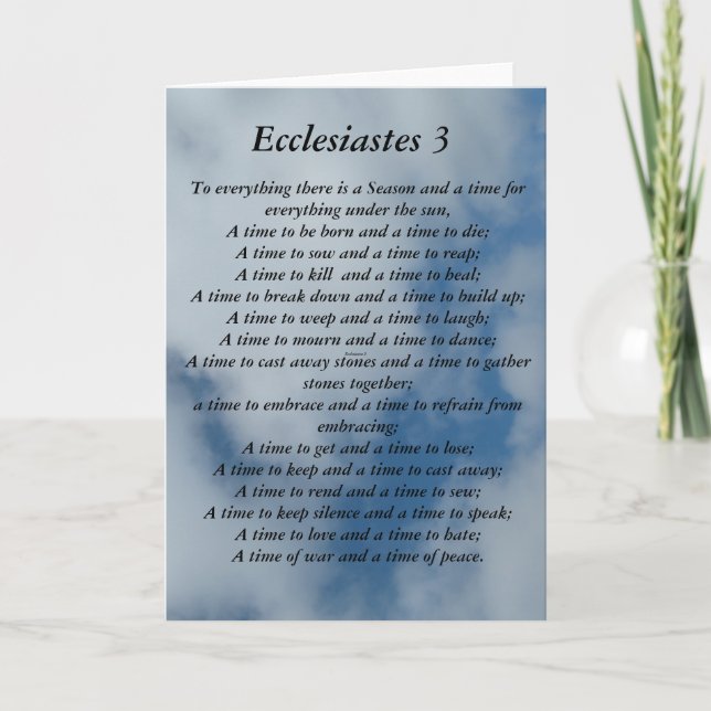 Ecclesiastes 3 verset sur la carte arrière - plan  (Devant)